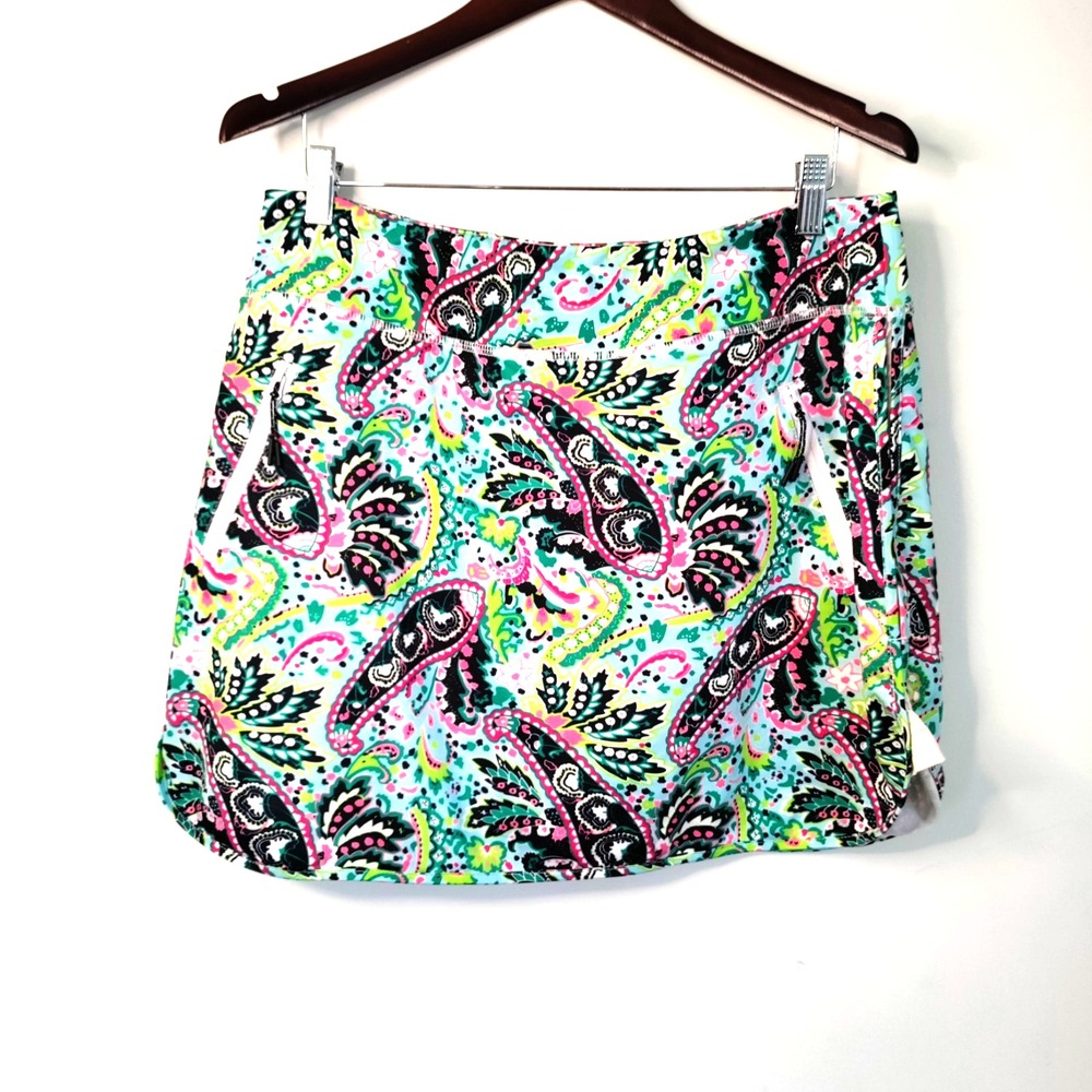 Vintage Jack Smith Golf Skirt Skort Paisley Fun 2XL Colorful Tennis Running Boho - Picture 2 of 12